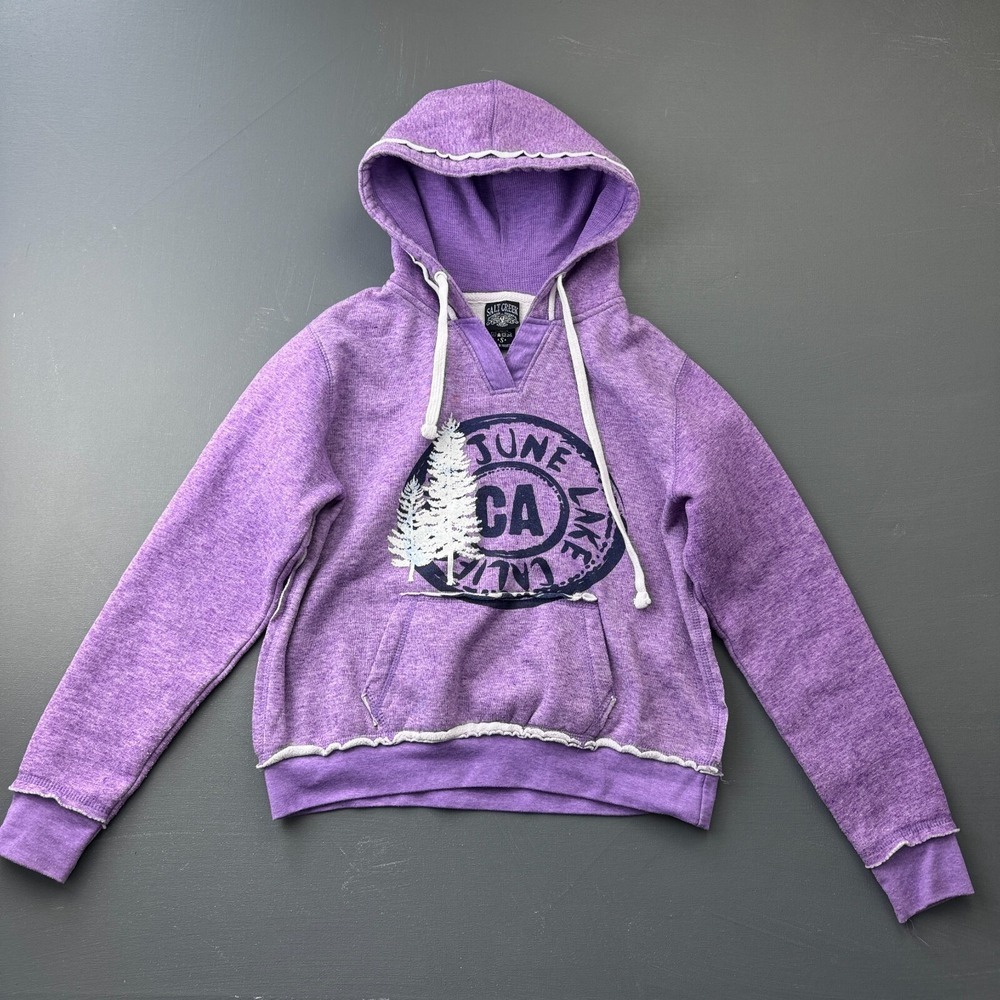 Salt Creek Hoodie Women's Small Purple June Lake CA Pullover Graphic Sweatshirt